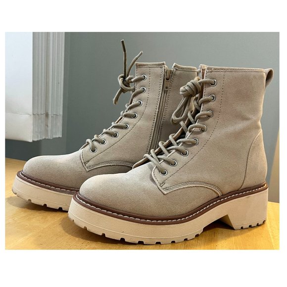 Brand new oasis society marissa faux suede lace up boot - Taupe/Beige (Size 8) - Picture 4 of 11